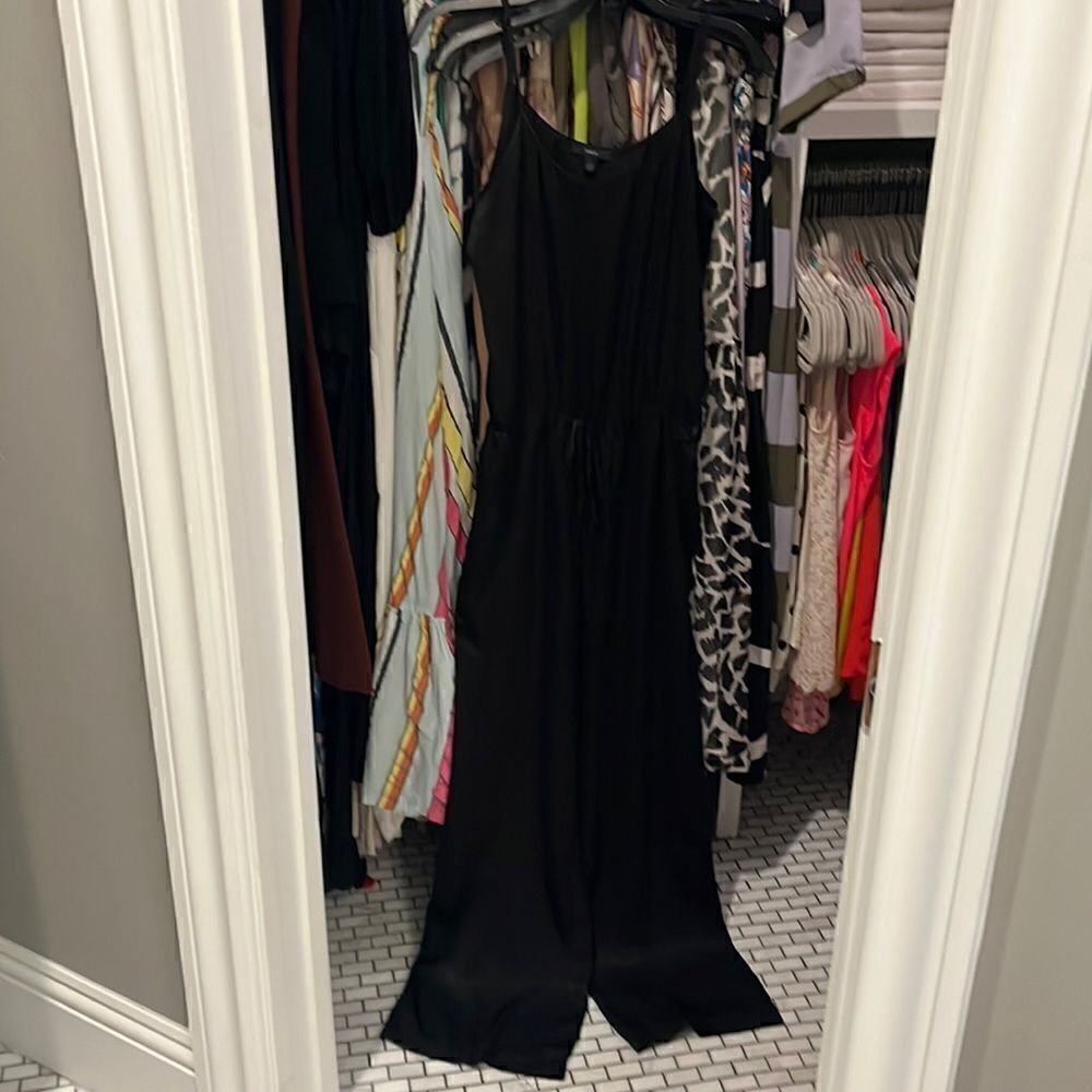 Drew black satin jumpsuit, size Small, NWT
